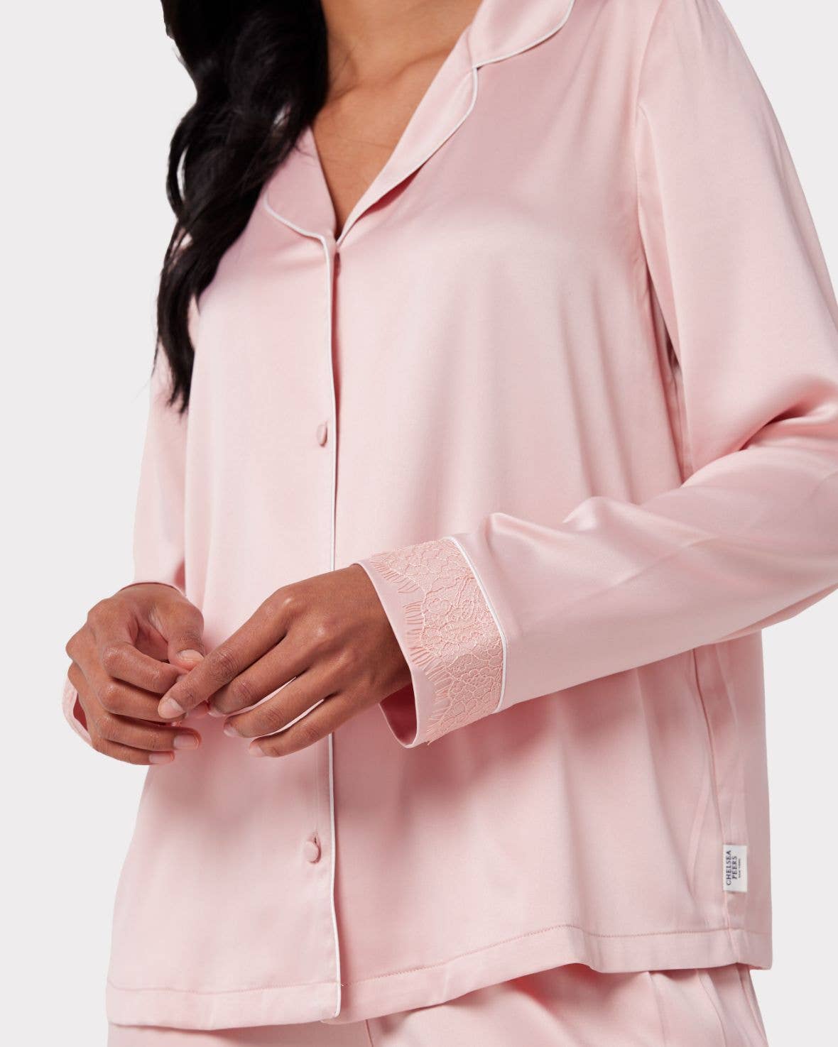 Blush pink satin pyjamas best sale