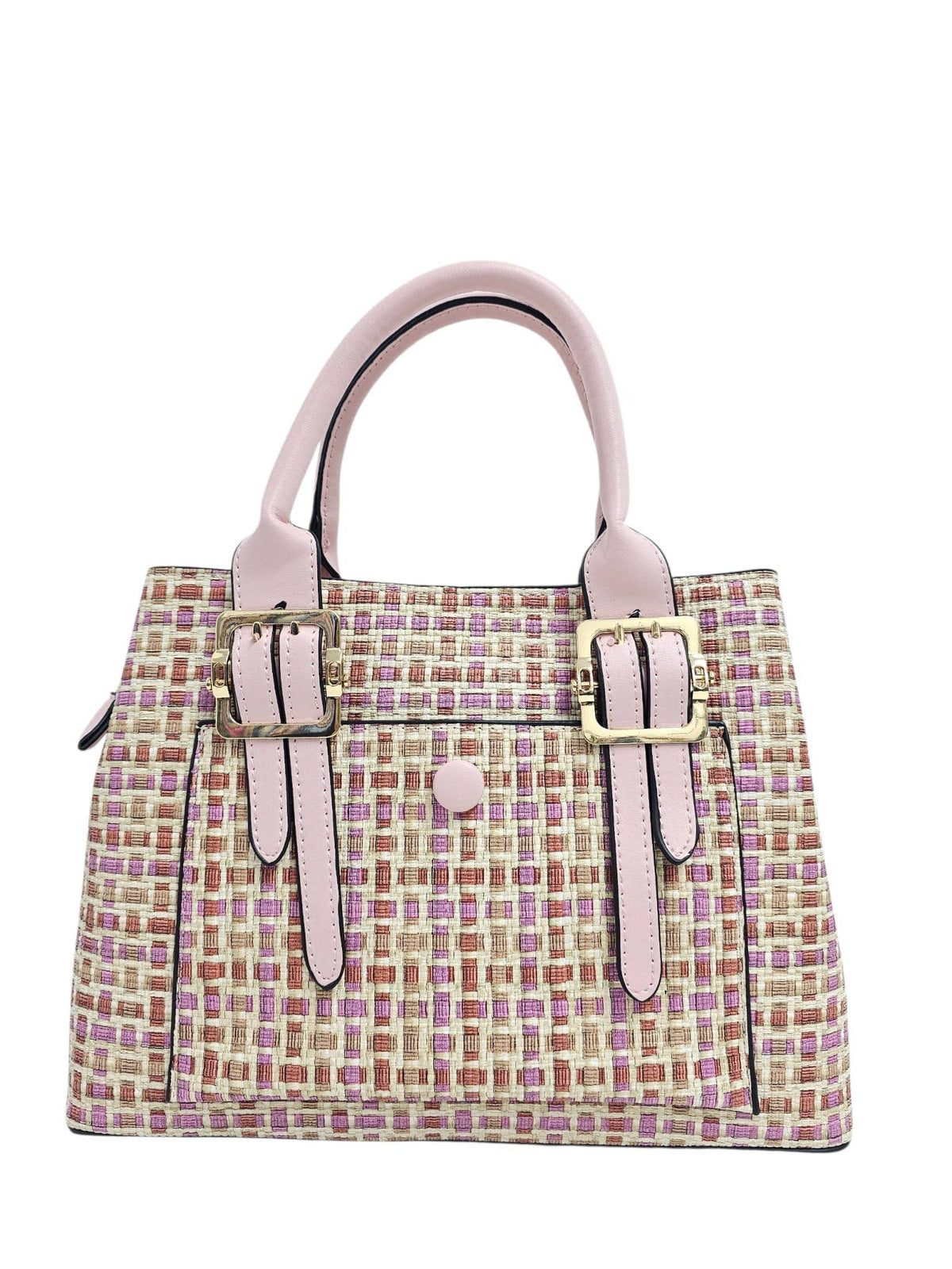 Medium Size Multicolour Front Pocket Two-toned Tote Bag