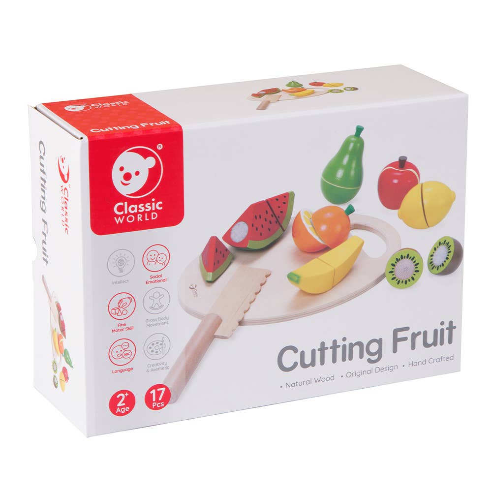 Classic World Cutting Fruits Set Wooden FSC Pretend Play Toy