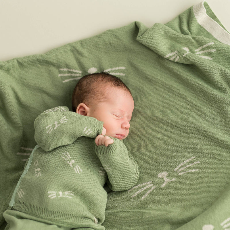 micu micu - Baby blanket animal whiskers mint