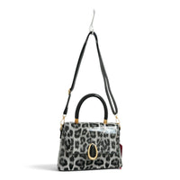 Elegant Glossy Leopard Print Top Handle Handbag-912-2