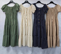 Priya Polka Dot Midi Bardot Dress