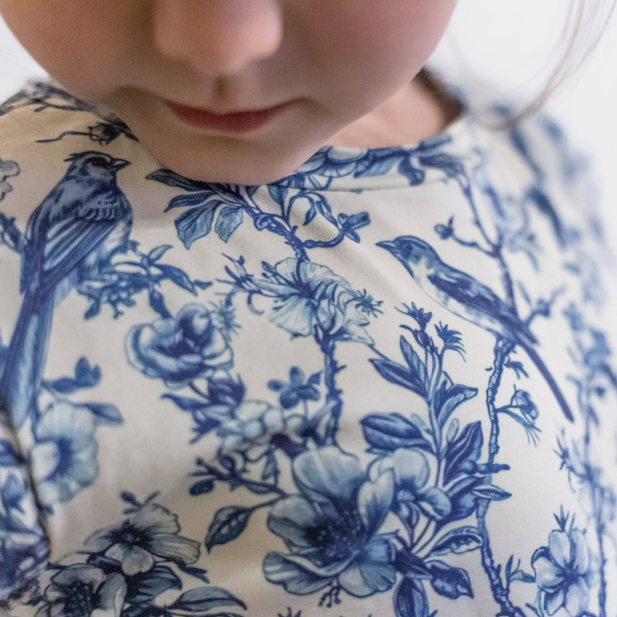 Girls Short Sleeve Cotton Dress - Willow Flower print