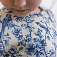 Girls Short Sleeve Cotton Dress - Willow Flower print