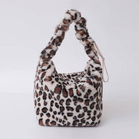 Soft Faux Fur Shoulder Bag Cross Body Bag - Available In Beige & Brown