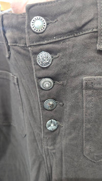 Chocolate Brown Two Front Pocket Wide Leg Voggo Jean