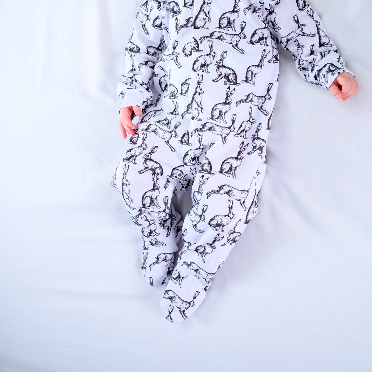 Unisex Baby Cotton Sleepsuit (Onesie) – Easter Rabbit Print