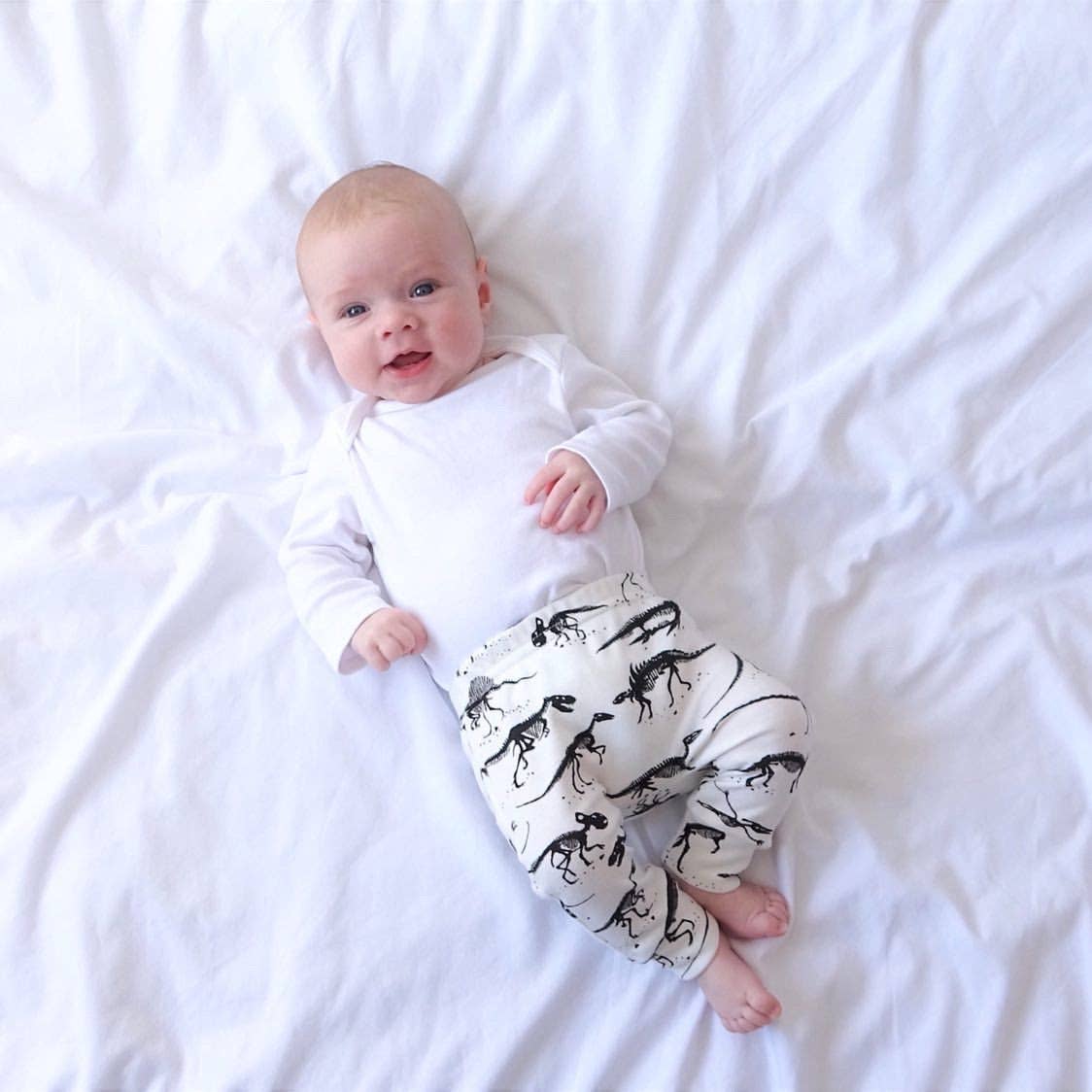 Milk Dino Print Baby & Toddler Cotton Unisex Leggings