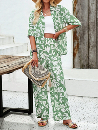 Printed Shirt and Trousers Co-ord Set