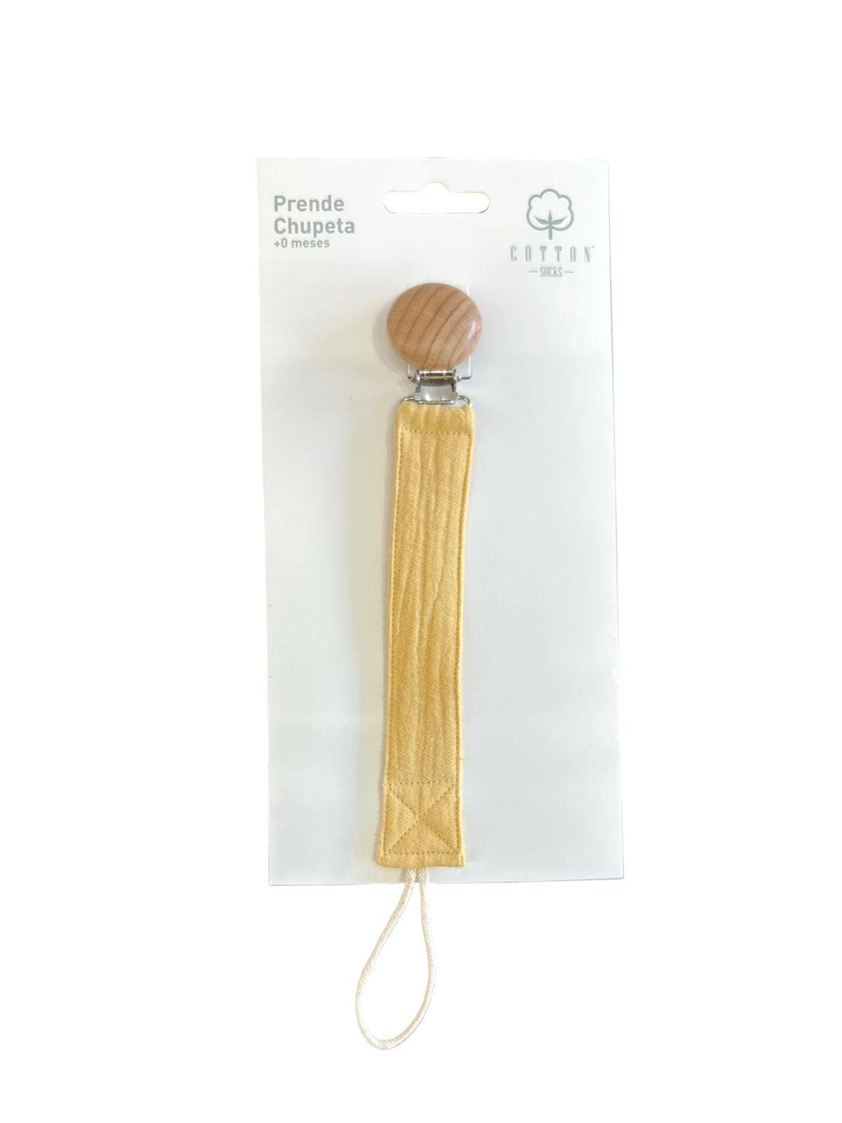 Pacifier holder in organic cotton with anti-loss clip