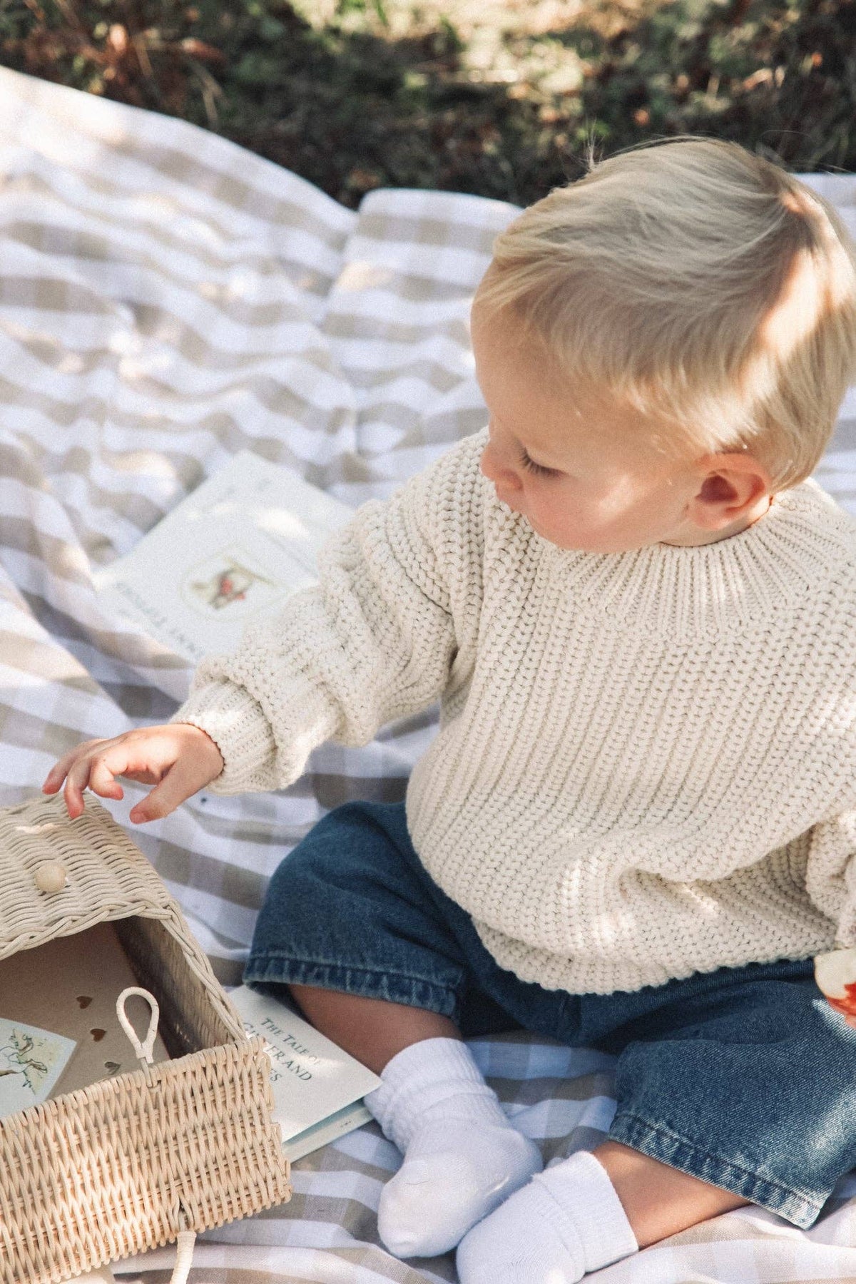 Organic Cotton Chunky Knit Jumper in Cream
