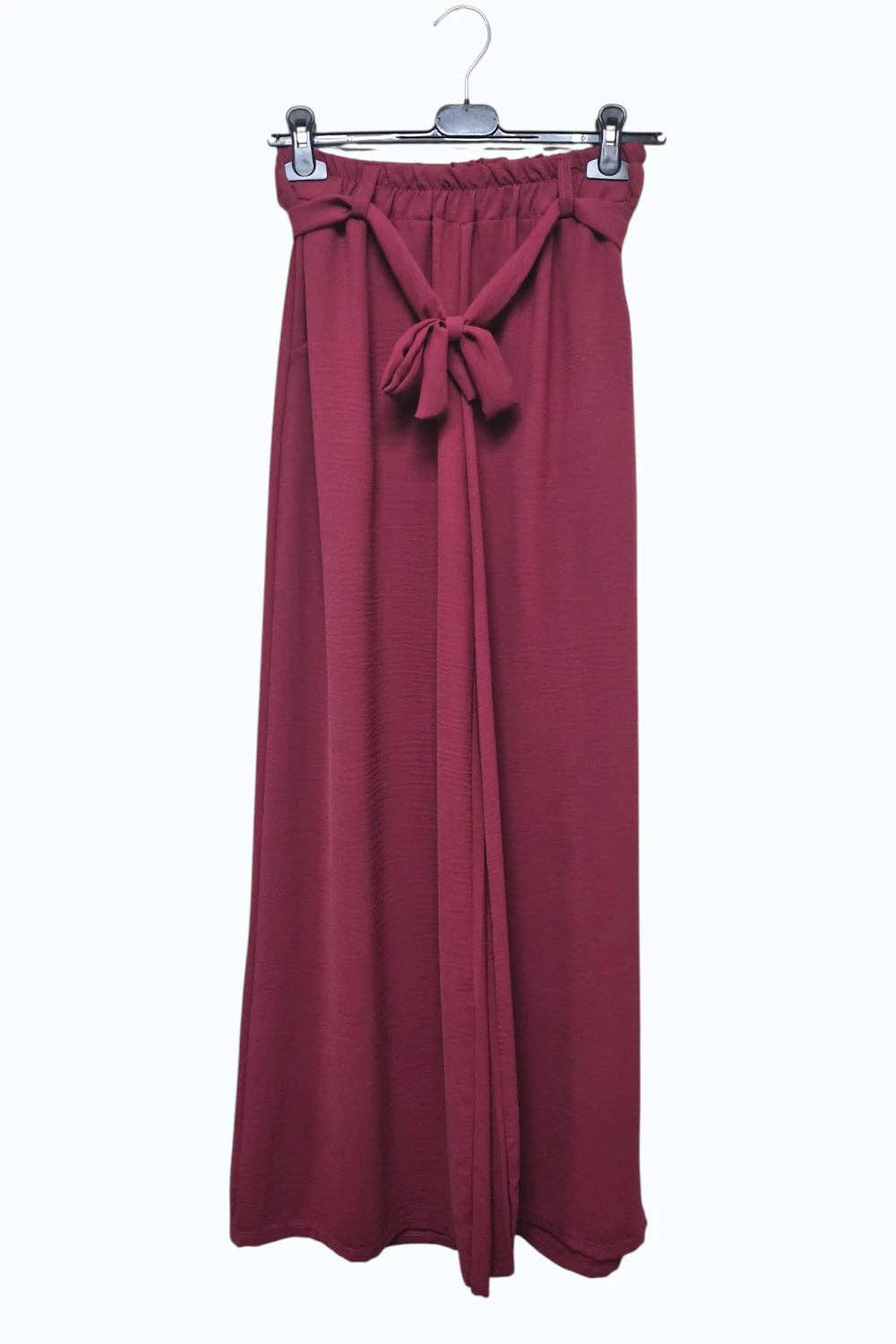 Italian Womens Belted Strap Wide Leg Palazzo Trousers