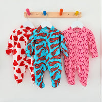 Unisex Baby Cotton Sleepsuit (Onesie) – Lobster Print
