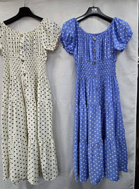Priya Polka Dot Midi Bardot Dress