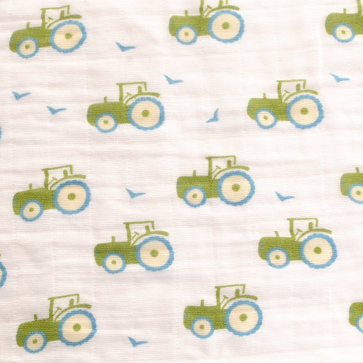 Tractor, Cockapoo and Dinosaur Blue Hue Muslins