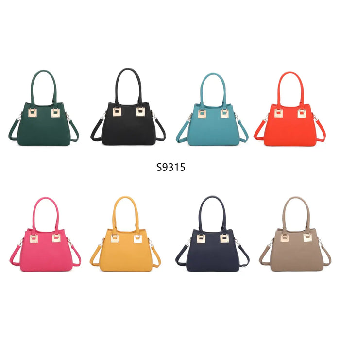 Superbia Medium 3 Compartments Square Metal Details Tote Bag