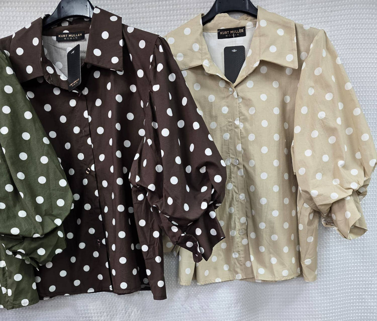 Polka Dot Puff Sleeve Blouse