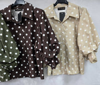 Polka Dot Puff Sleeve Blouse
