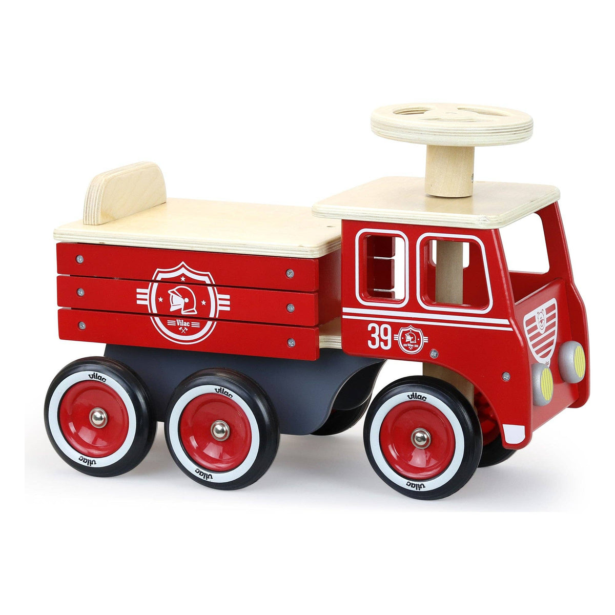 Vilac Wooden Ride-On Fire Engine