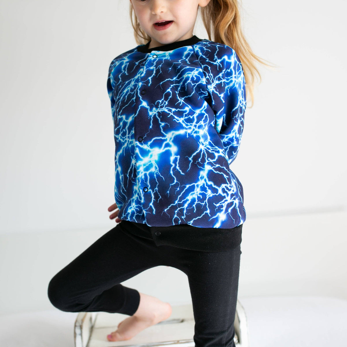 Unisex Kids Lightning Bomber Jacket – Lightweight Fleece