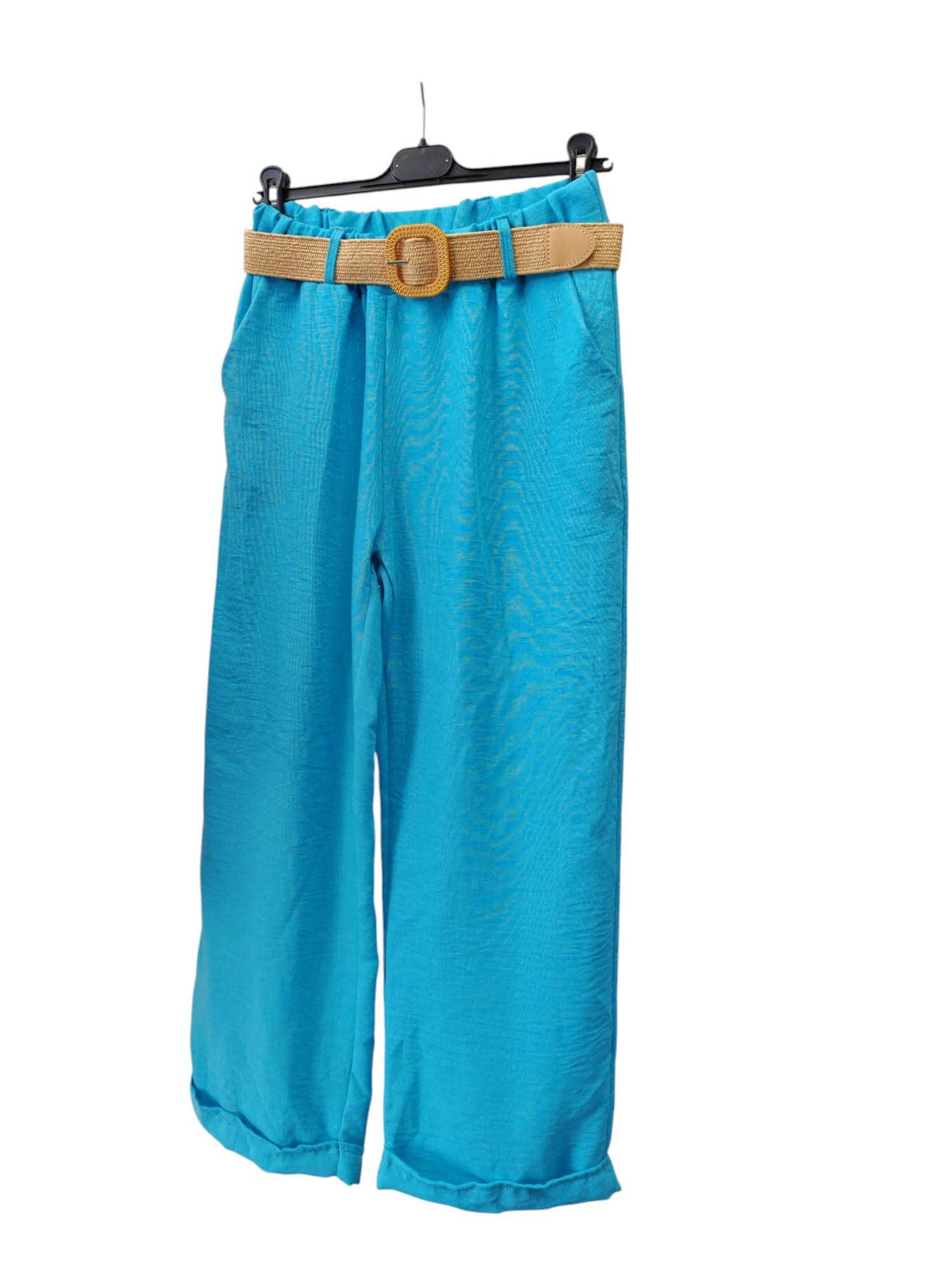 Italian One Size Light Weight Linen Trousers +Belt