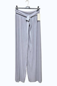 Italian Womens Pleated Tie Waist Palazzo Trousers