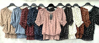 Polka Dot Bardot Chiffon Top