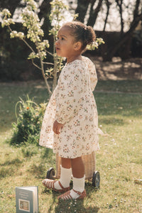 Floral/White Puff Sleeve Dress