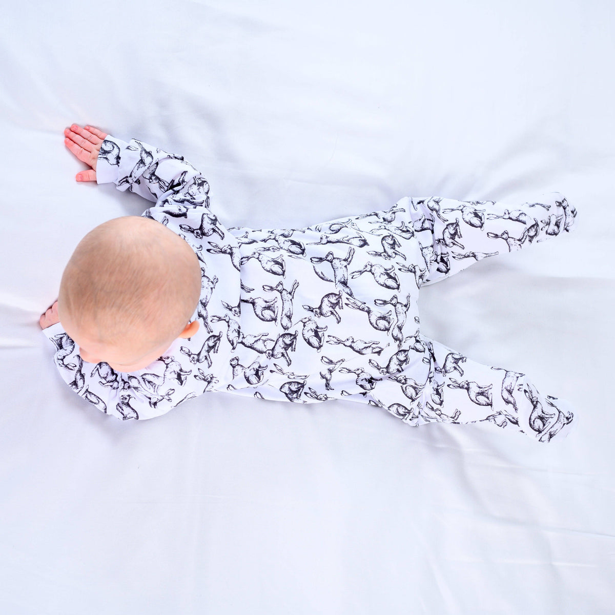Unisex Baby Cotton Sleepsuit (Onesie) – Easter Rabbit Print