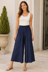 Italian Womens Viscose Wide Leg Trousers UK 8-20