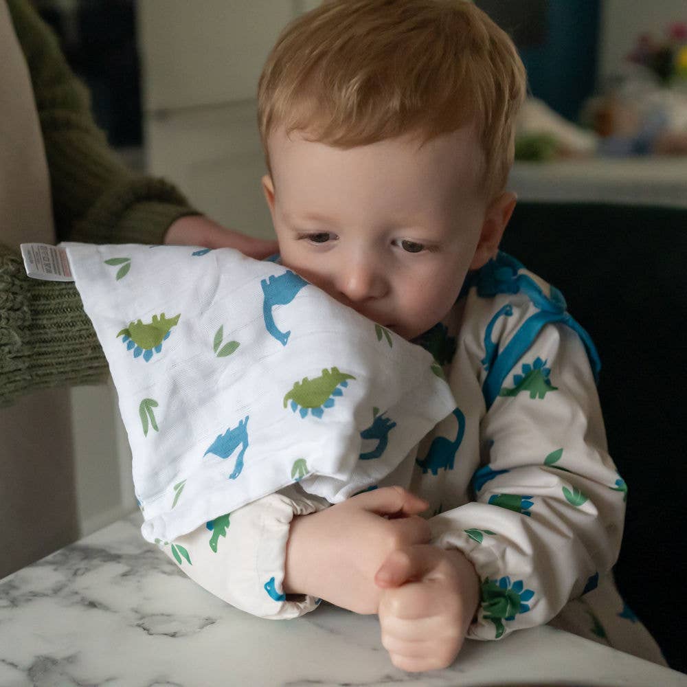 Tractor and Dinosaur Blue Hue Washcloths