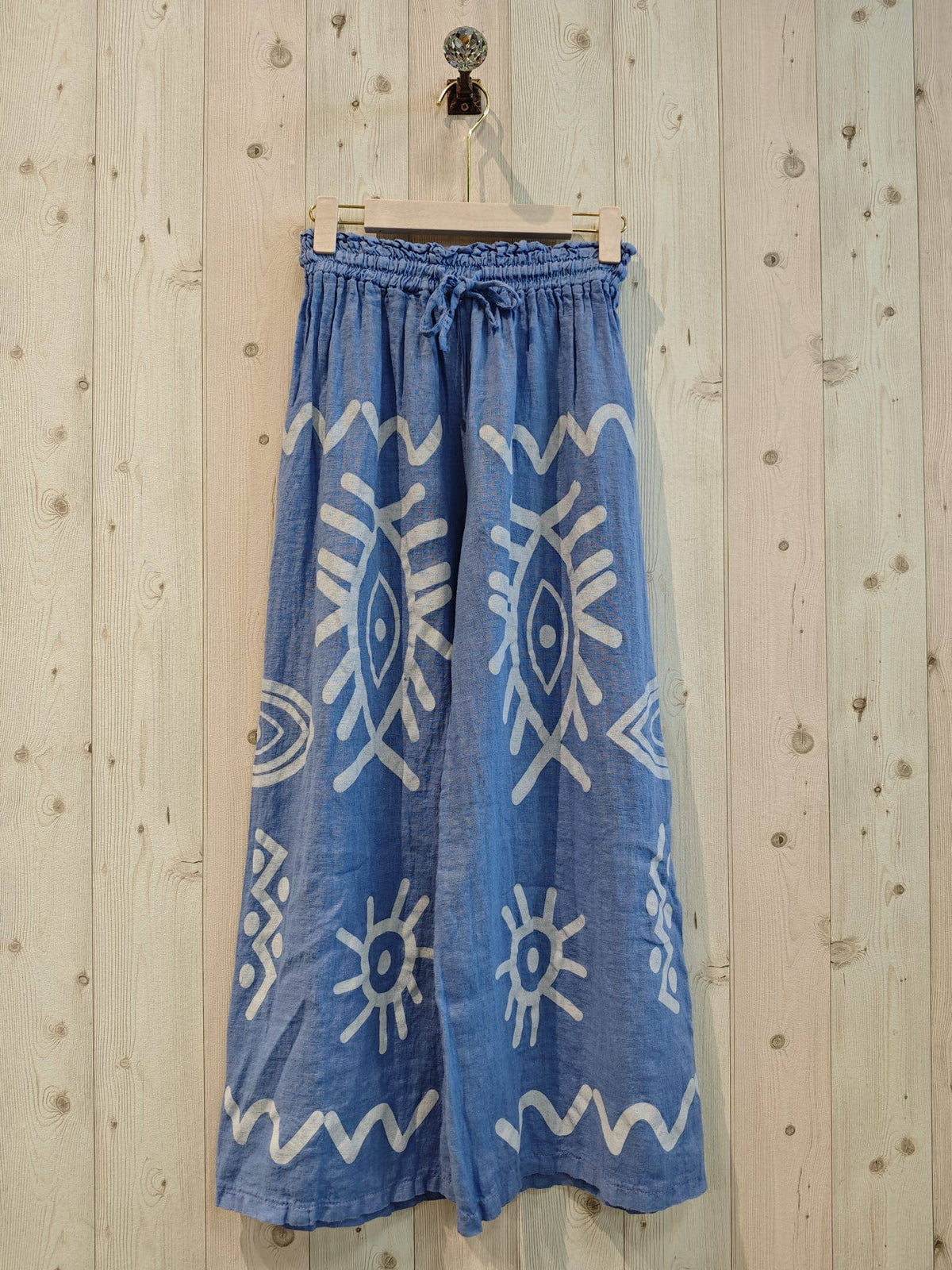 PRINTED TROUSERS 100% LINEN - Ref-7193