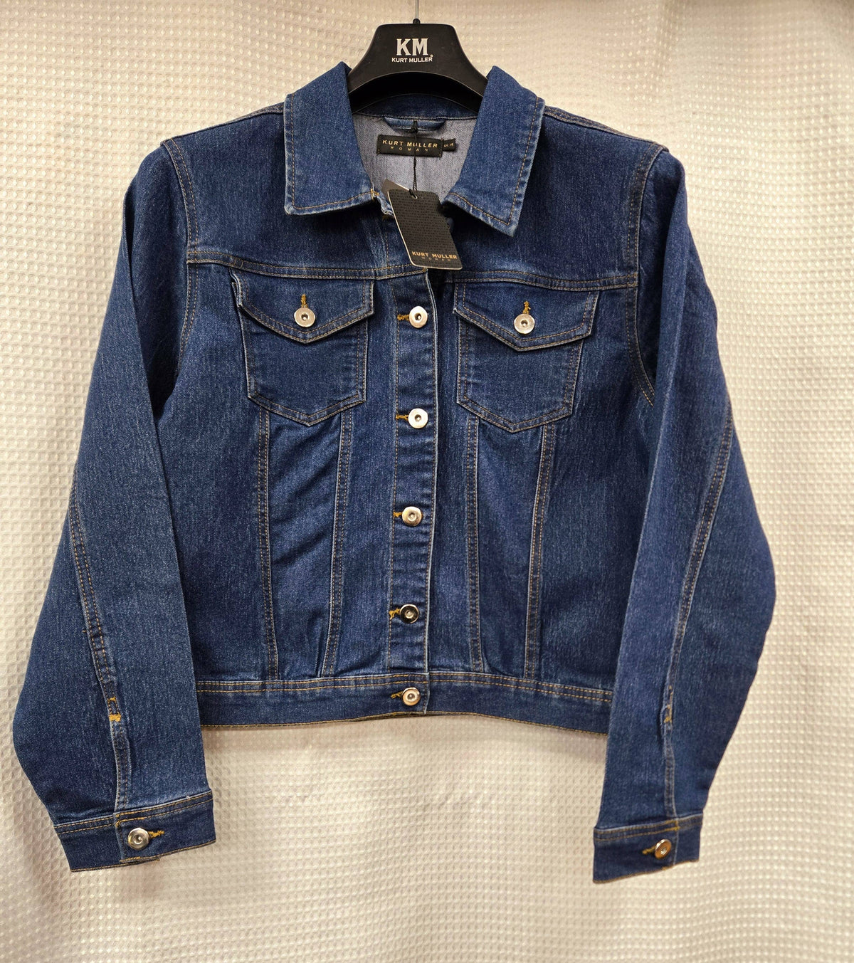 Kurt Muller Mid Denim Blue Cotton Stretch Jacket