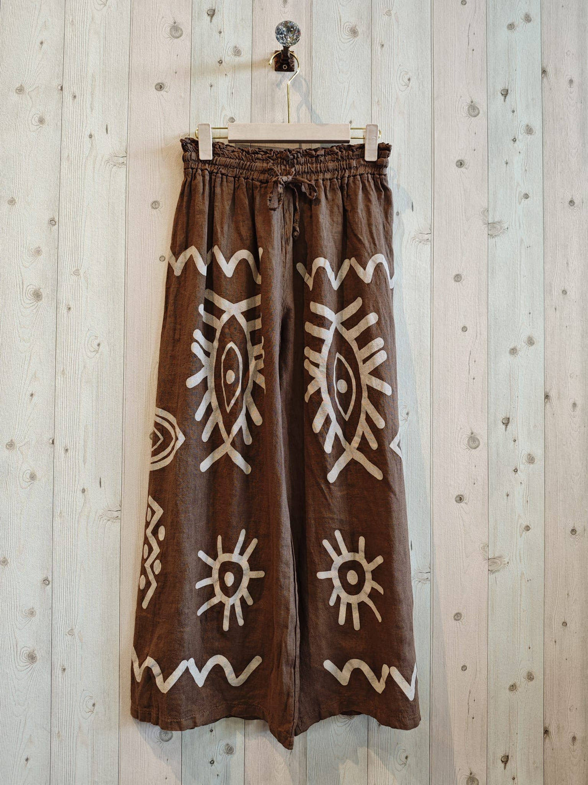 PRINTED TROUSERS 100% LINEN - Ref-7193