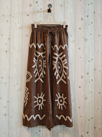 PRINTED TROUSERS 100% LINEN - Ref-7193