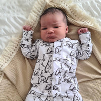 Unisex Baby Cotton Sleepsuit (Onesie) – Easter Rabbit Print