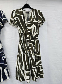 Marble Splash V Midi Dress