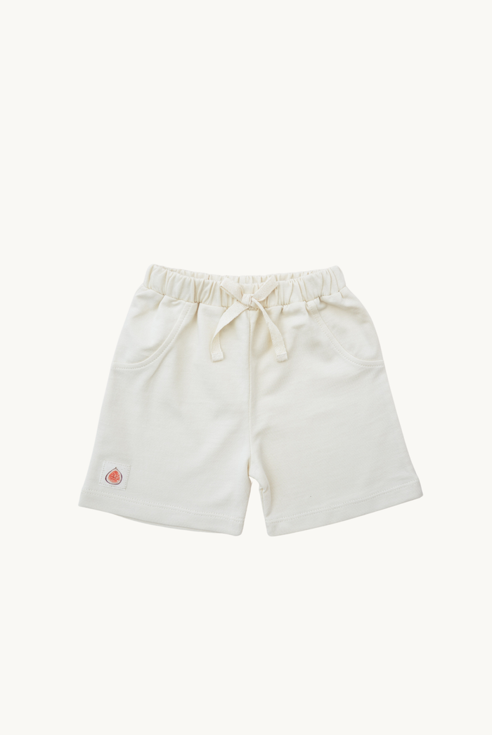 Baby / Kids Jersey Shorts Fig Detail 100% Cotton Cream