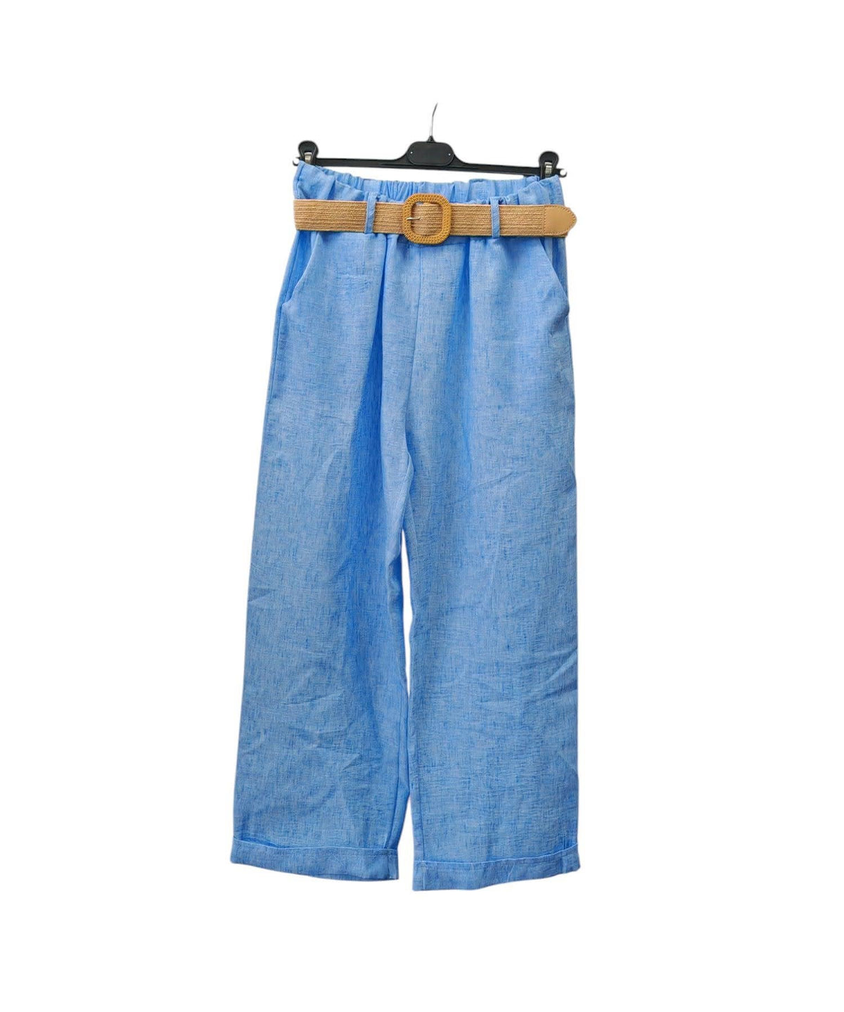 Italian One Size Light Weight Linen Trousers +Belt