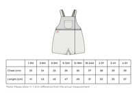 Baby / Kids Striped Overalls Fig Detail 100% Cotton