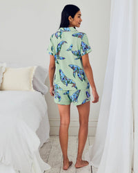 Coral Whale Print Short Pyjama Set
