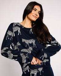 Chelsea Peers - Navy Zebra Print