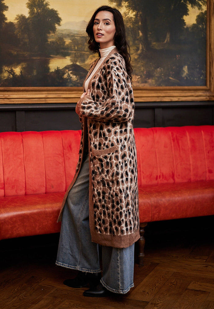 Long Cardigan in Leopard