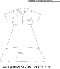Striped Midi Dress with Decorative Buttons