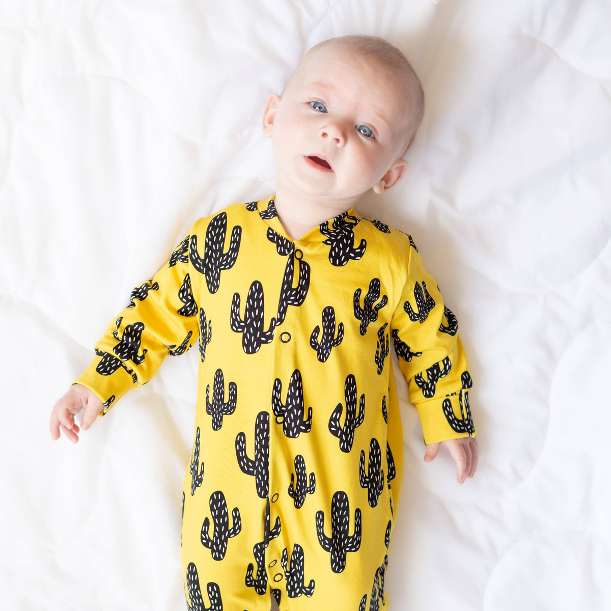 Unisex Baby Cotton Sleepsuit (Onesie) – Cactus Print