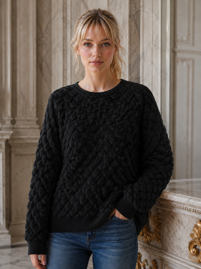 Textured Scallop Knit Jumper