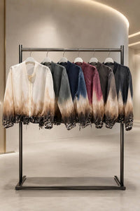 Italian Women’s Ombre Leopard Trim Zip Jacket