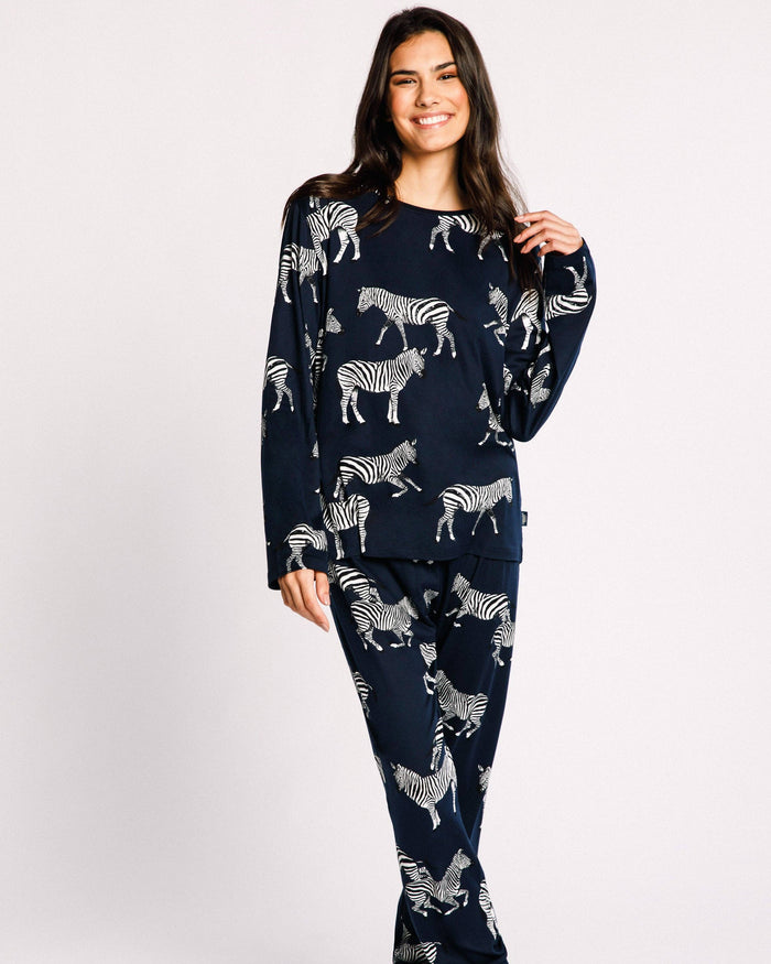 Chelsea Peers - Navy Zebra Print