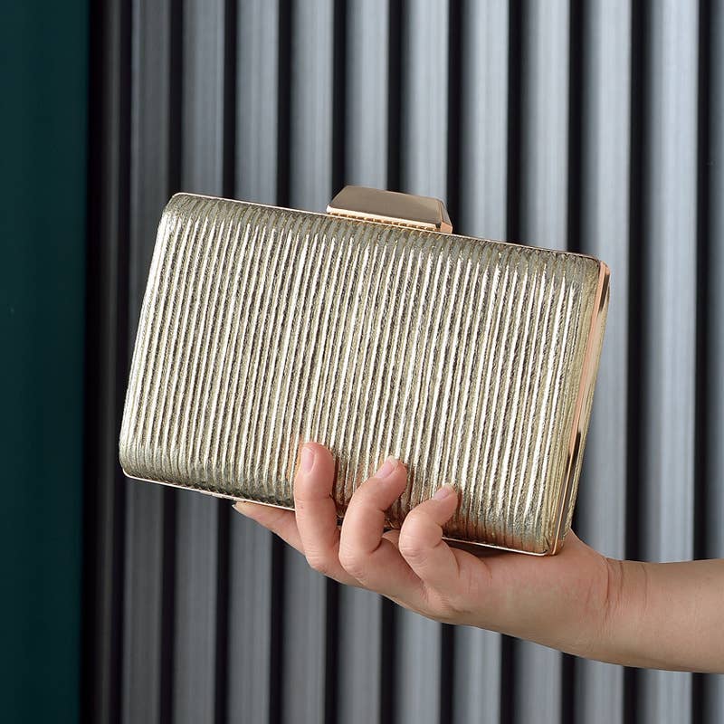 Small Pu Winkle Evening Bag Clutch with 2 Chain Straps-CH004