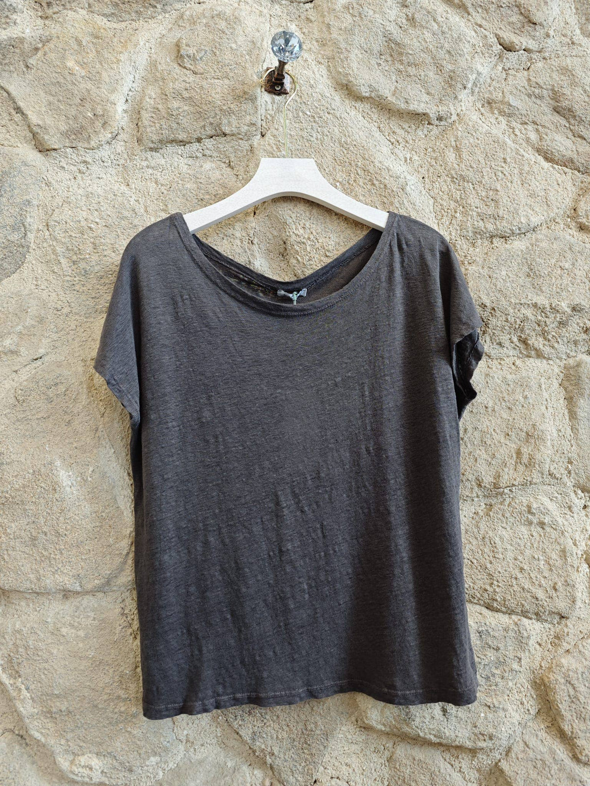 BASIC U-NECK T-SHIRT 100% LINEN Ref-2295